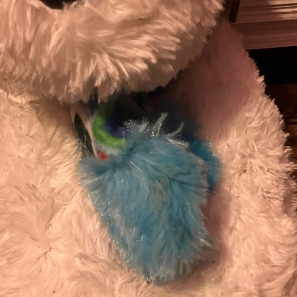 Cozy Plush Dog Toy with Blue Hat and Scarf